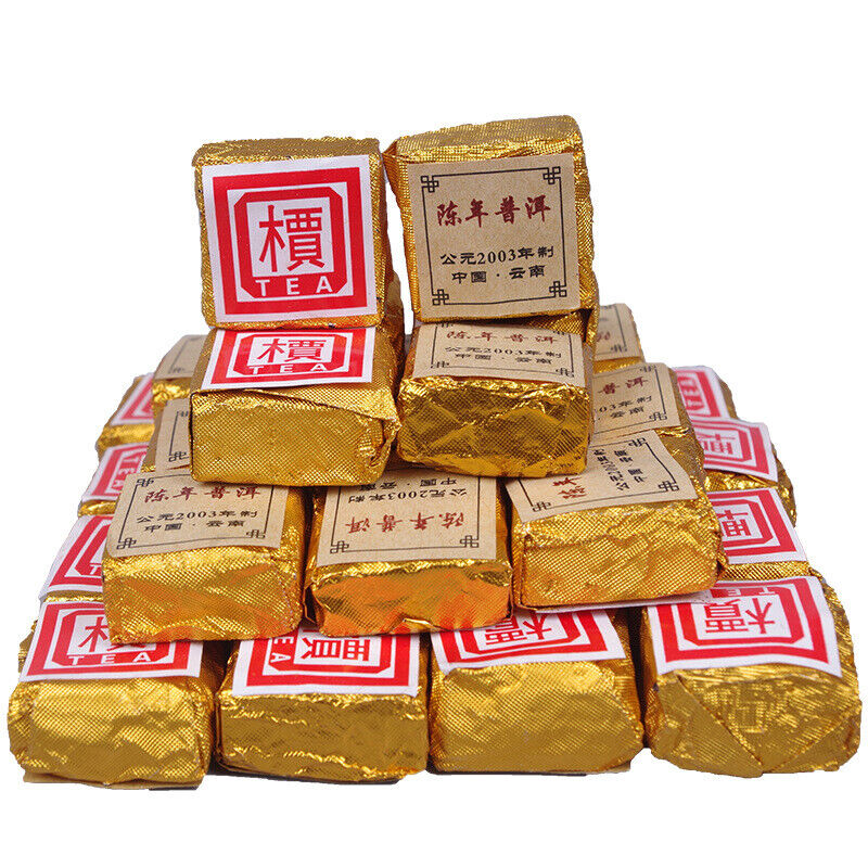 HelloYoung 500g Chenxiang Pu'er Small Golden Brick Mini Ripe Tuocha Catalpa Square Brick