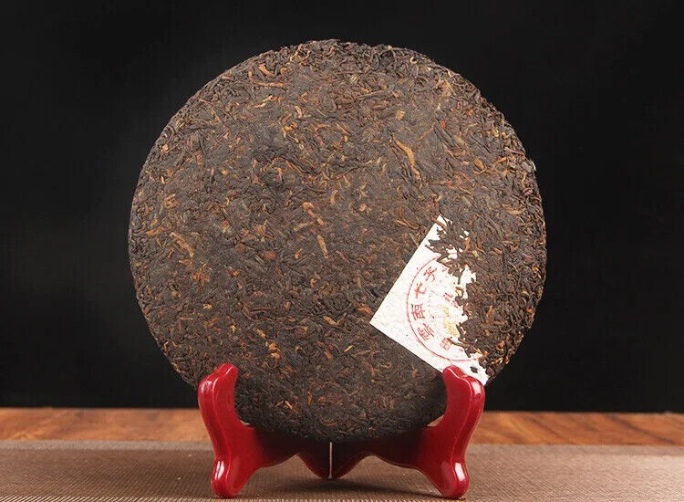 357G Chinese Good Taste Shu Puer Tea Cake Yunnan Qizi Bing Fermented Puerh Cha