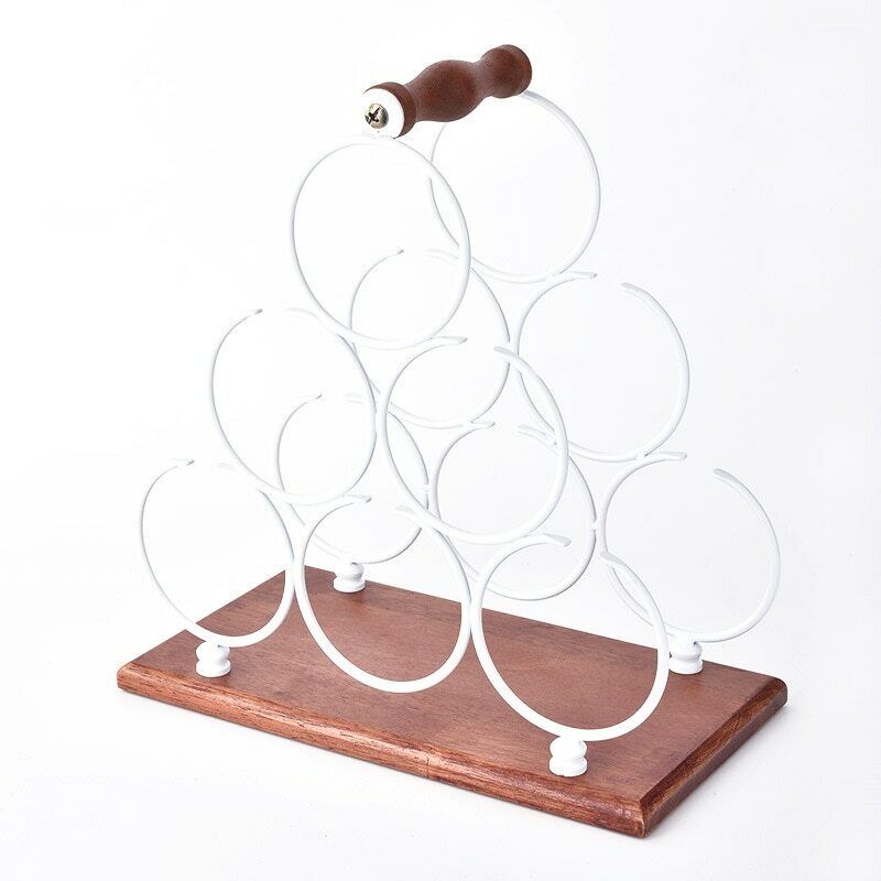 Freestanding Wine Rack Wine Whiskey Display Shelf Metal 6 Bottle Bottle Holder