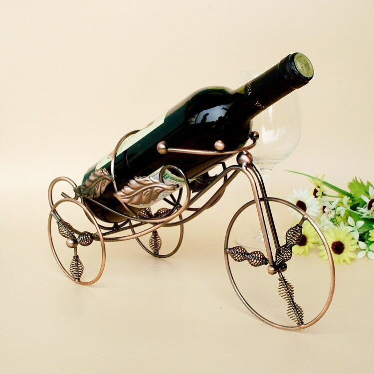 Tricycle Shaped Wine Holder Metal Wine Rack Bottle Display Shelf Rack Home Decor