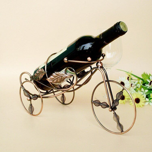 Tricycle Shaped Wine Holder Metal Wine Rack Bottle Display Shelf Rack Home Decor