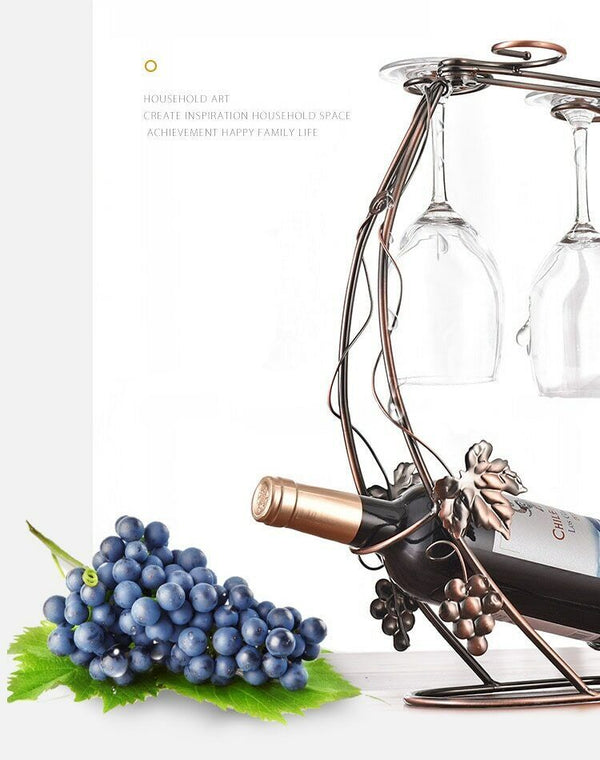 Creative Globlet Holder Wine Rack Metal Bracket Display Stand Gift Bottle Holder
