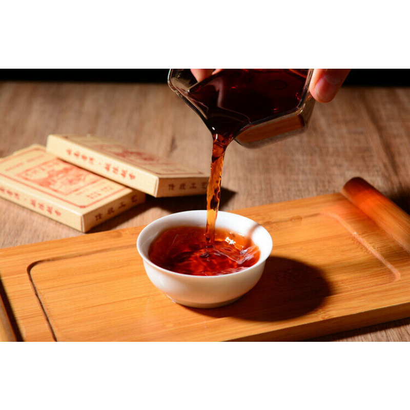 42g*10pcs Puerh Tea Ripened Tea Brick Tea Cloud Sea Revival No. Strip Brick