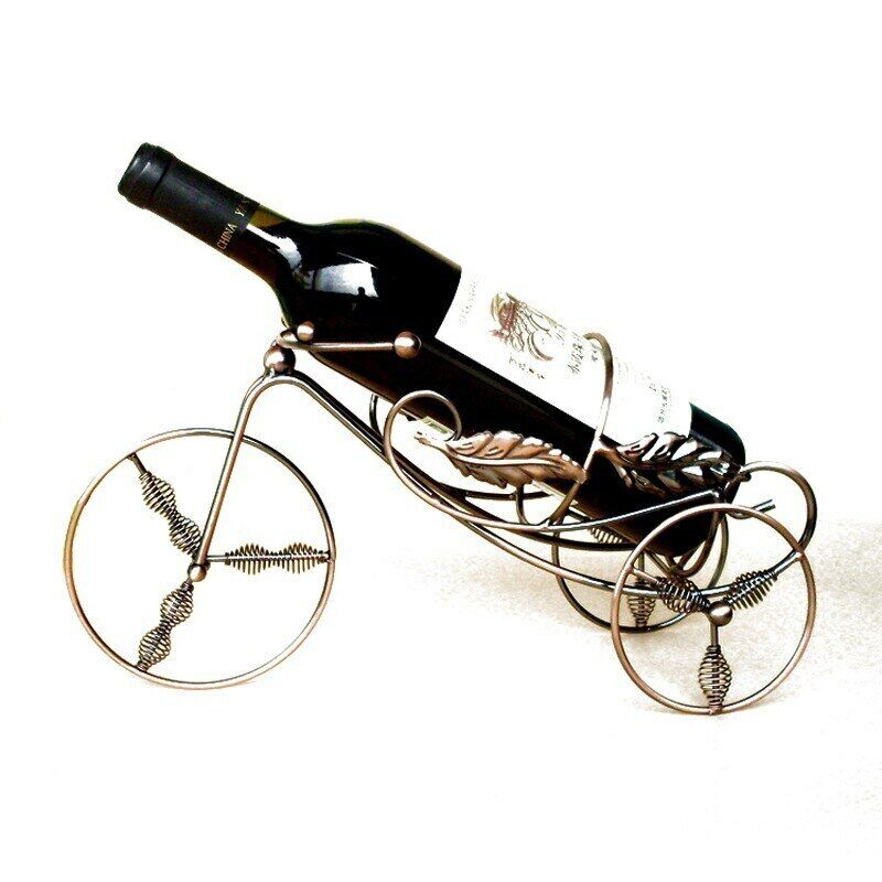 Tricycle Shaped Wine Holder Metal Wine Rack Bottle Display Shelf Rack Home Decor
