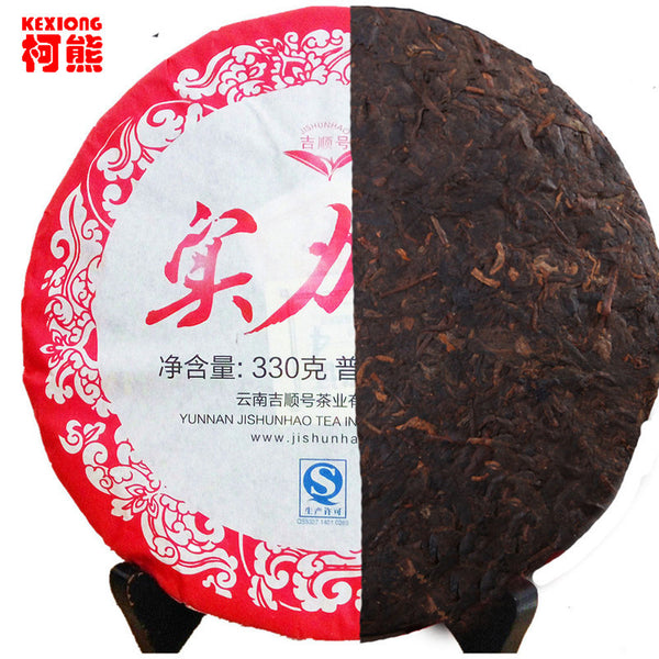 330g Ripened Pu-erh Tea Cake Organic Cooked Puer Tea Factory Direct Green Food 茶