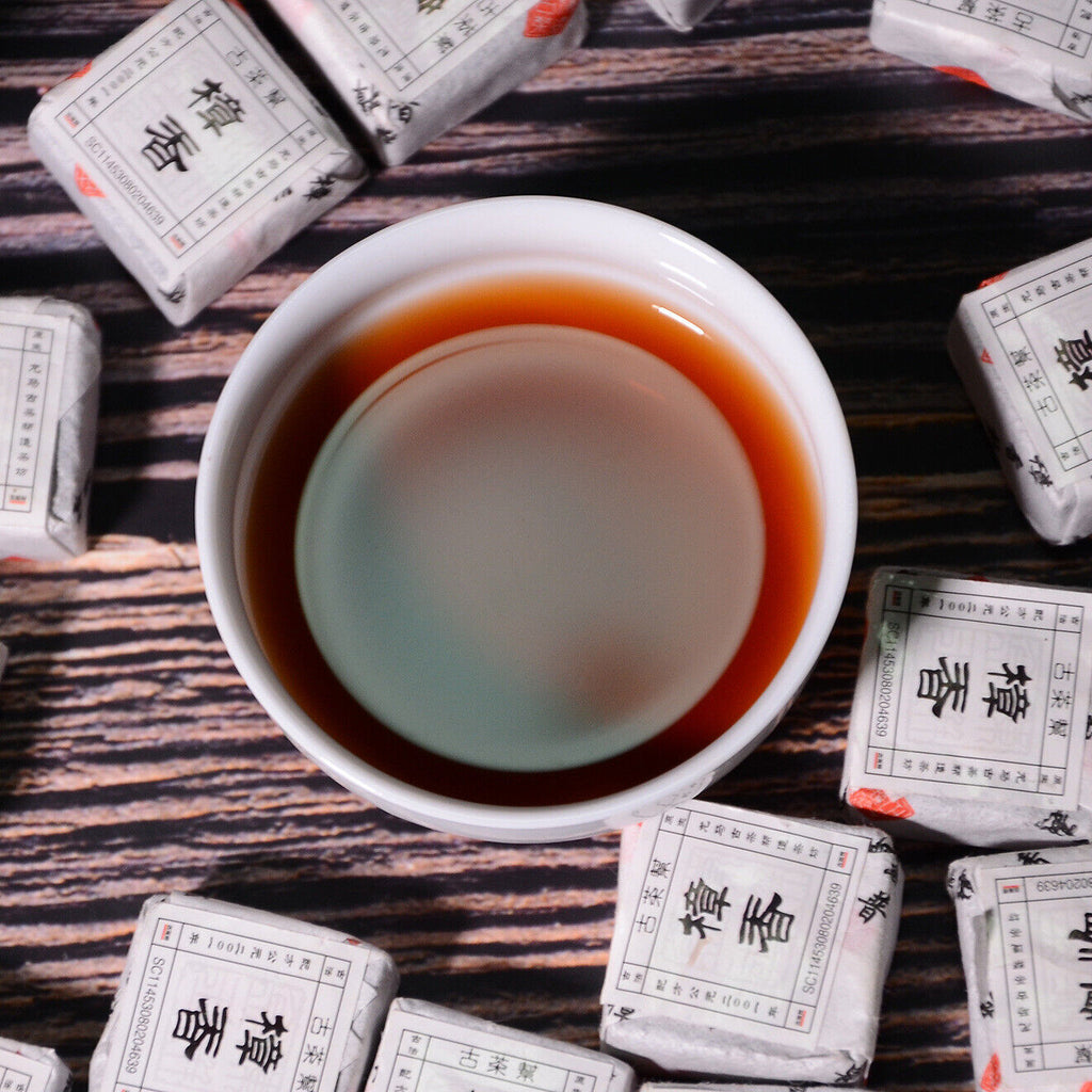 HelloYoung 500g camphor puerh ripe tea small square brick Yunnan mini small tuo Menghai tea