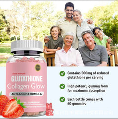 Glutathione Collagen Glow Anti-aging skin Whitening Gummies 60pcs