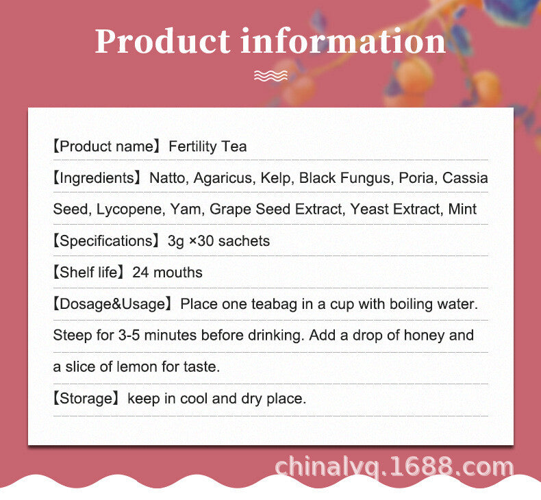 Detox Fibroid Support 30 Bags 3g Fertility Tea for Men and Women Womb