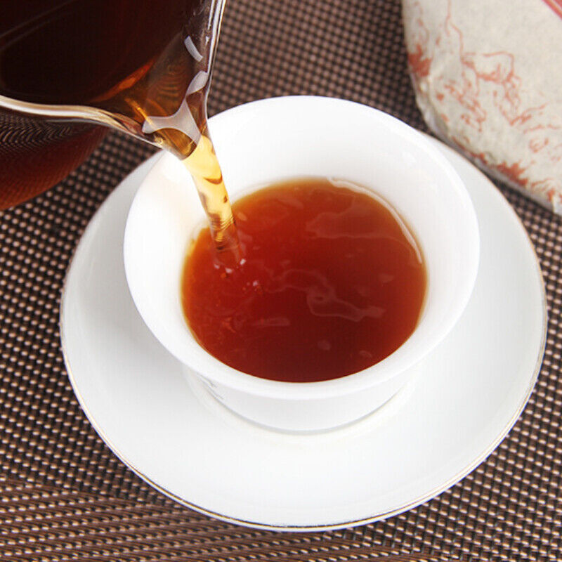 HelloYoung Yunnan Organic Ripe Puer Tea Ancient Tree Puer Black Tea Pressed Tea Cake100g