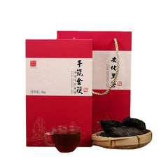 HelloYoung 1kg Hunan Anhua black tea hand-built por brick black tea Anhua black tea Tian Fu