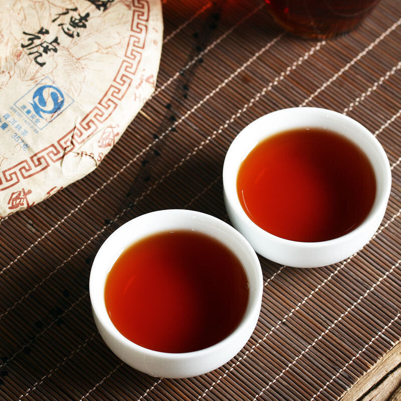Old Ripe Tea Pu'er Tea Ripe Tea Menghai Old Ban Zhang Puerh Tea Cake 357g