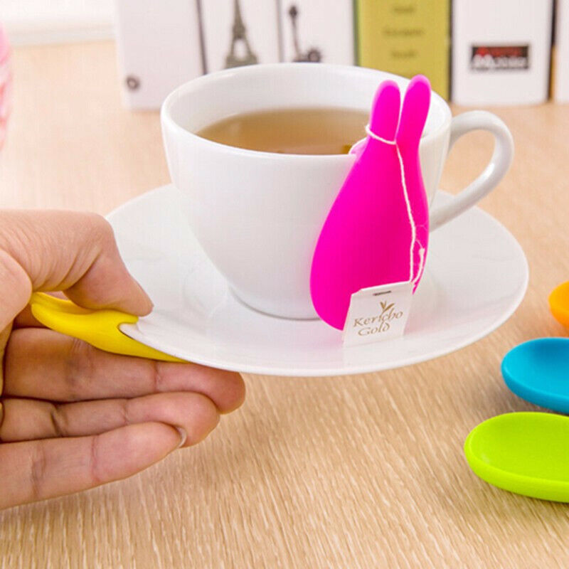 Silicone Rabbit Hanging Tea Bag Holder Tea Strainer Filter Tea Diffuser Tool