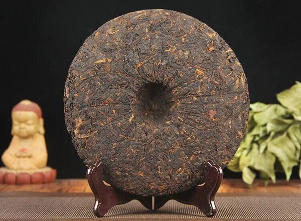 357G Chinese Good Taste Shu Puer Tea Cake Yunnan Qizi Bing Fermented Puerh Cha