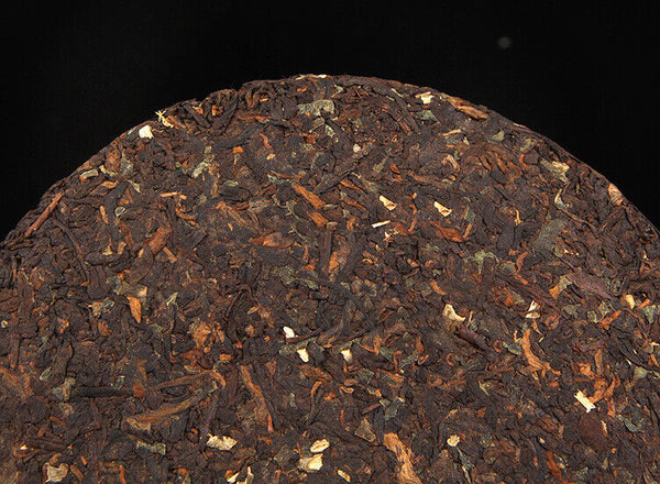HelloYoung 357g Pu'er Old Ripe Tea Cake Yunnan Ripe Pu'er Tea Cake普洱茶熟茶勐海糯米香普洱老熟茶饼云南熟普洱茶饼
