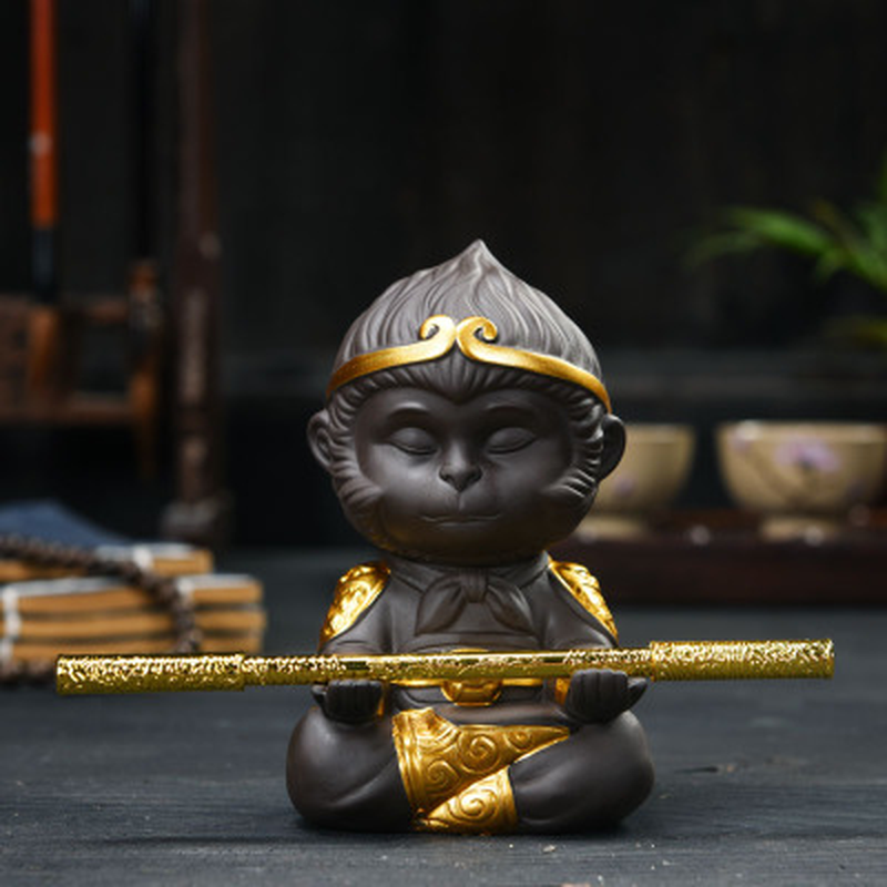 Tea Pets Chinese Purple Tea Pet Clay Kung Fu Tea Set Monkey King Tea Accessories