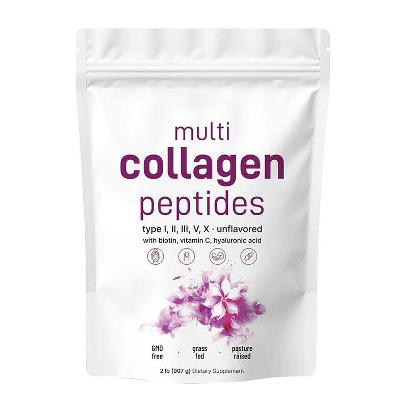 Multi Collagen Peptides Powder - Hydrolyzed Protein Peptides (Type I,II,III,V,X) Main image