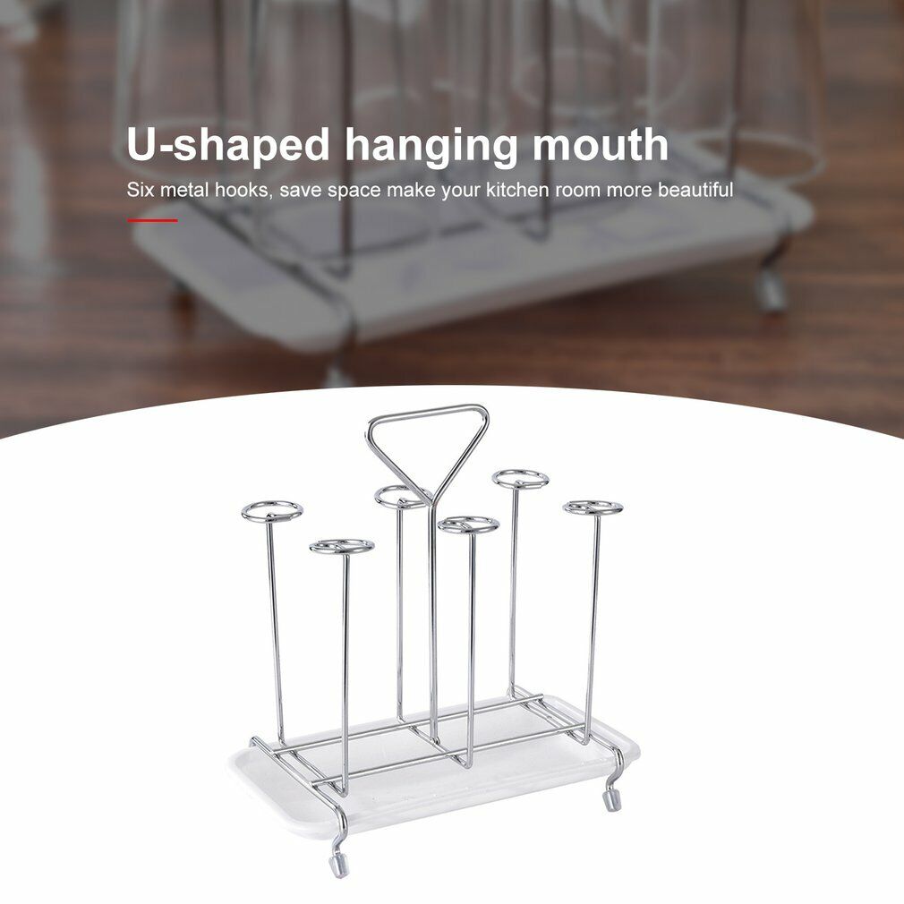 Kitchen Decoration Metal Glass Cup Rack Storage Shelf Drying Cup Home Supplies