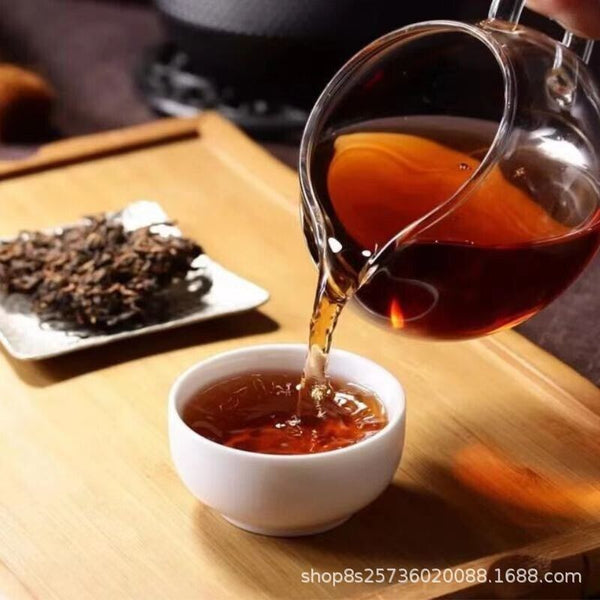 HelloYoung Yunnan Menghai Seven Sons Cake Old Tree Puerh Cake Tea Pu'er Ripe Tea 357g