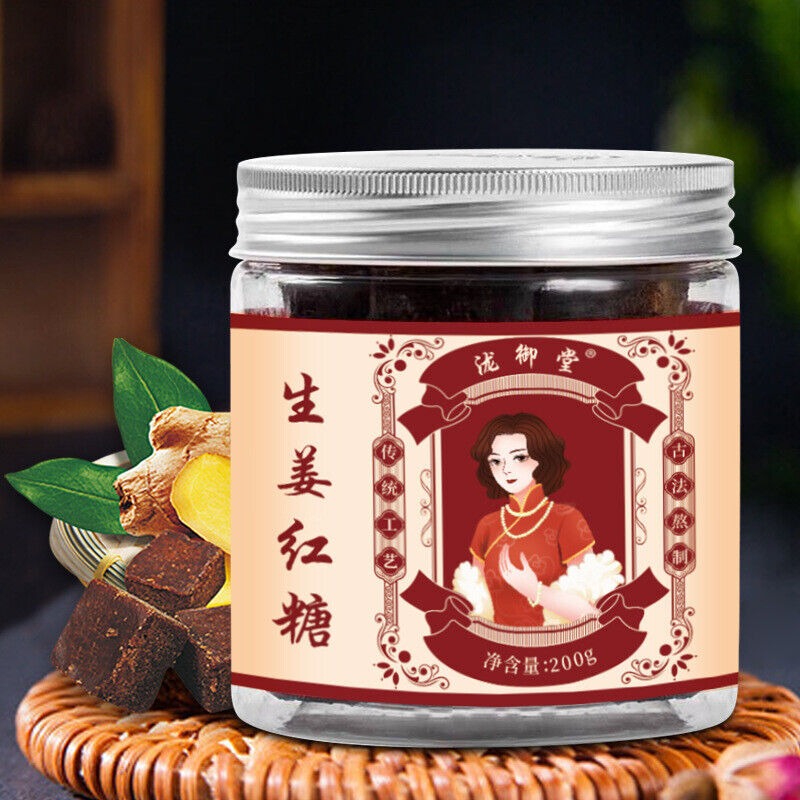 Organic Ginger Rose Red Sugar Blocks 200g Jar, Ancient Method, Women's Care Main image