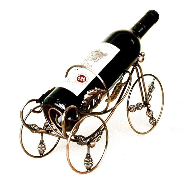 Tricycle Shaped Wine Holder Metal Wine Rack Bottle Display Shelf Rack Home Decor