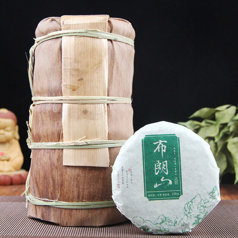 HelloYoung 100g Pu-erh Raw Tea Cake 普洱生茶饼布朗山普洱七子饼圆茶生饼100克小饼茶叶 Main image