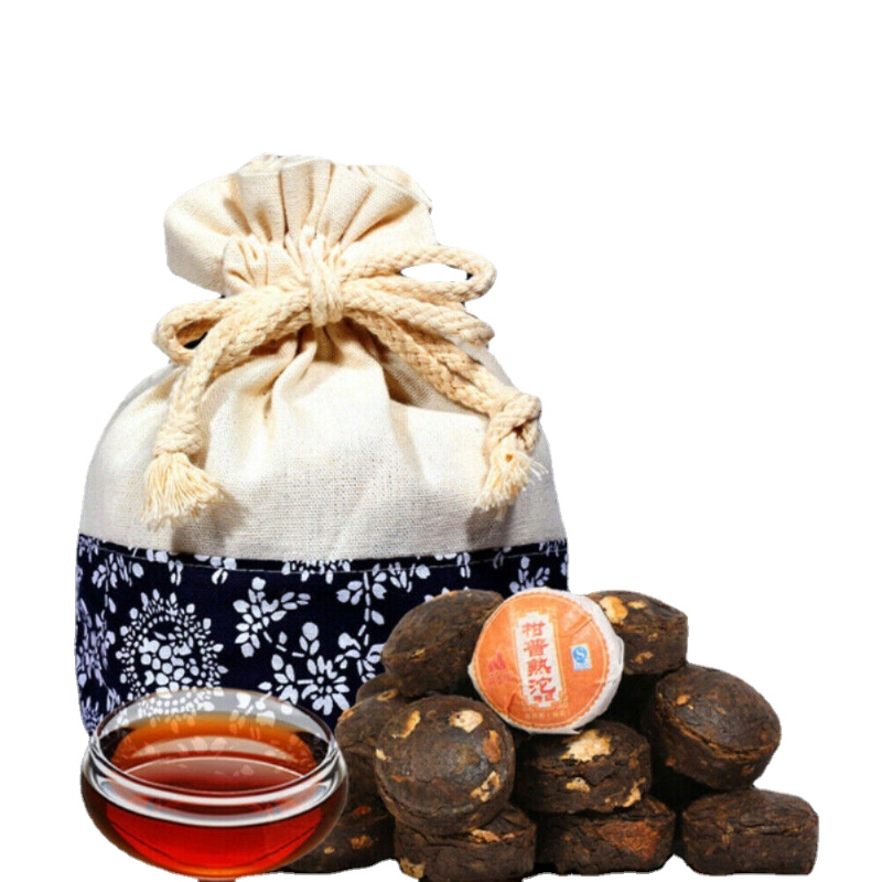 Puerh Tea Cake Small Tangerine Peel Pu'er Tea  Puer Black Tea500g/1.1LB