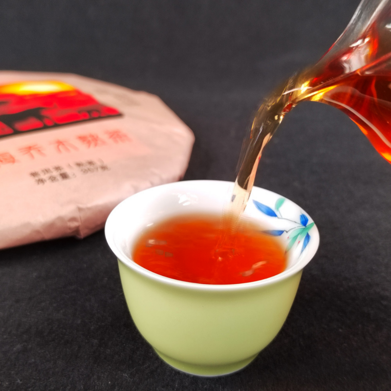 HelloYoung 357g Organic Peacock Pu'er Ripe Tea Cake Premium Pu'er Black Tea Healthy Drink
