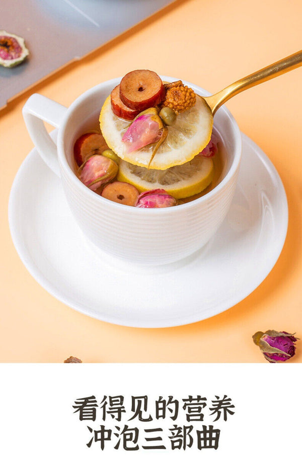 Lemon Rosehip Red Date Kumquat Fig Rose Herbal Tea Natural Wellness Blend