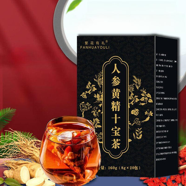 Organic certified ginseng yellow essence ten treasure tea sealed packaging
