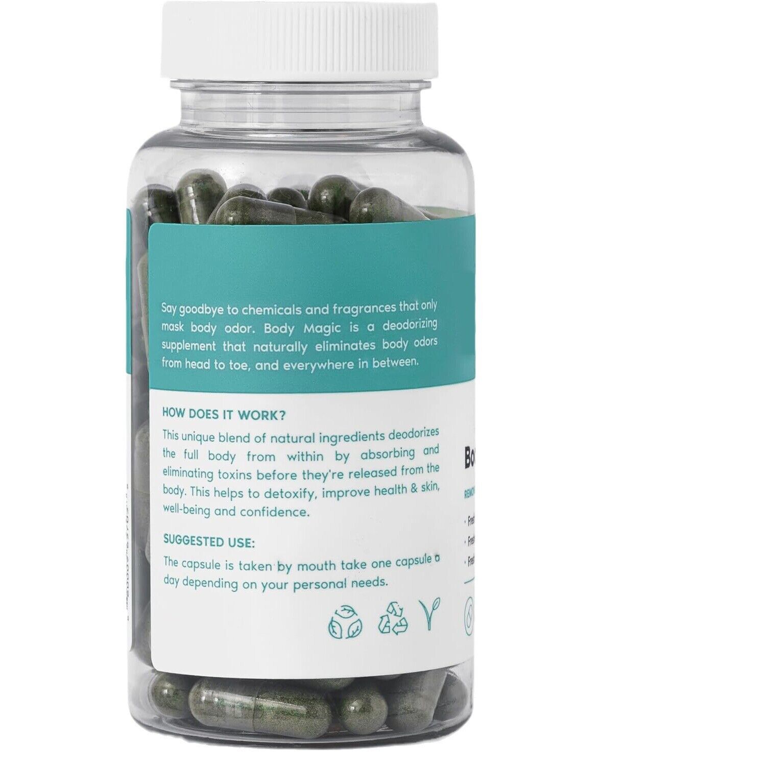 Natural Chlorophyll Capsules for Gut Health & Skin Detox Body Odor,30 Capsules