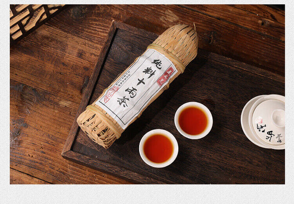 HelloYoung 362g black tea Tientsin raw material Anhua black tea flower roll aged old tea