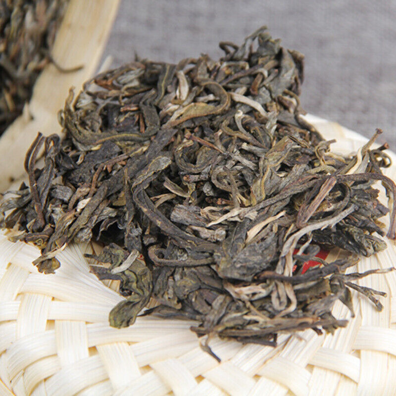 HelloYoung Pu-erh Green Tea Health Care 500g Ancient Tree Raw Pu'er Tea Cake Bamboo Basket
