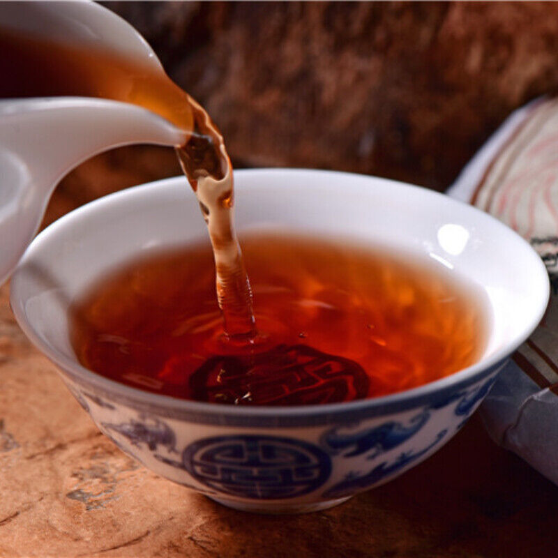 HelloYoung TeaPu'er Cooked Tea Cake Tribute Tea Health Drink 357g Yunnan Pu-Erh Black Tea