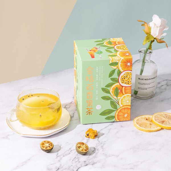 Freeze dried citrus, passion fruit, honey tea, lemon slices flower fruit tea