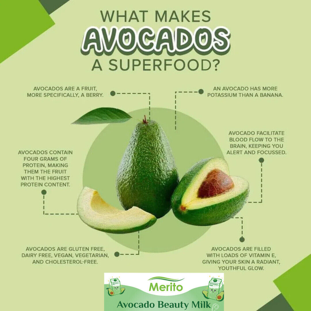 Pure Avocado Beauty Milk Green Juice Powder Instant Solid Drink 10 g*10 bags
