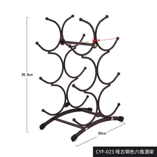 New Iron Wine Rack Home Desktop Decoration Creative European Retro Bottle Holder