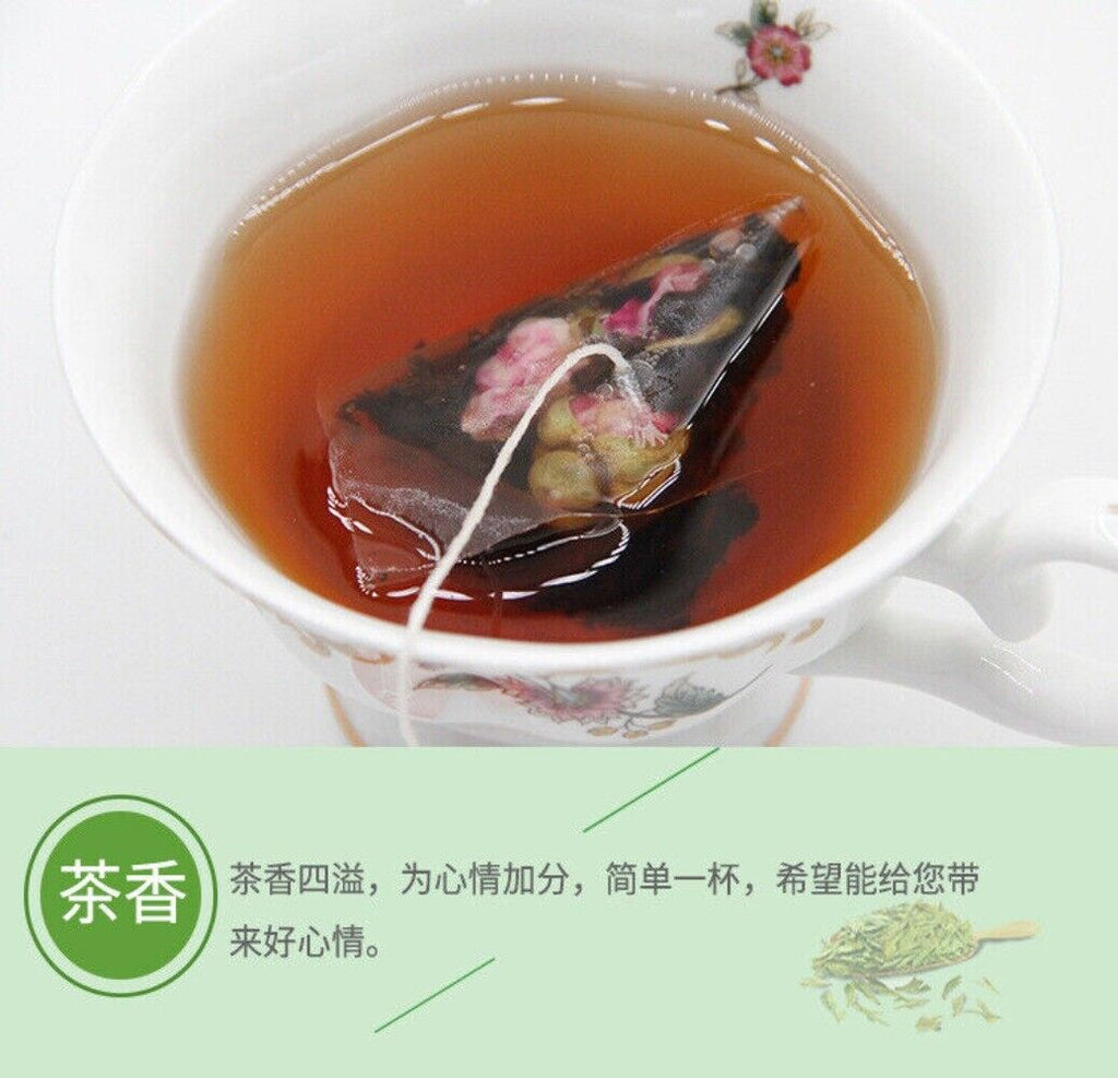 15 Bags Rose Pu'er Tea Chinese Pu-erh Black Tea Triangle Tea Bags