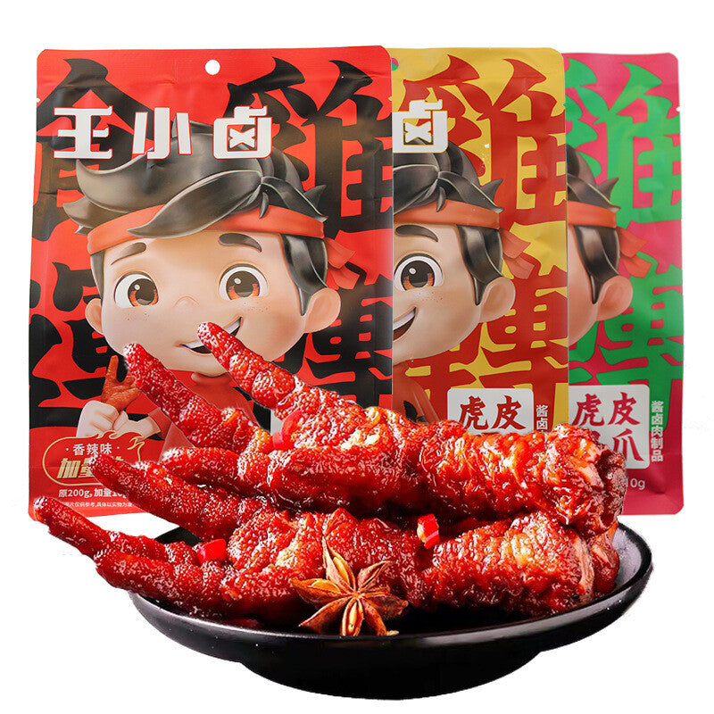 Wangxiaolu Chicken Feet Tiger Skin Chicken Feet 210g Instant Snacks 王小卤虎皮凤爪香辣卤味