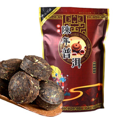 HelloYoung Pu'er Black Tea Health  Mini Tea Cake Pu-Erh Ripe Tuocha Golden Bag 200g