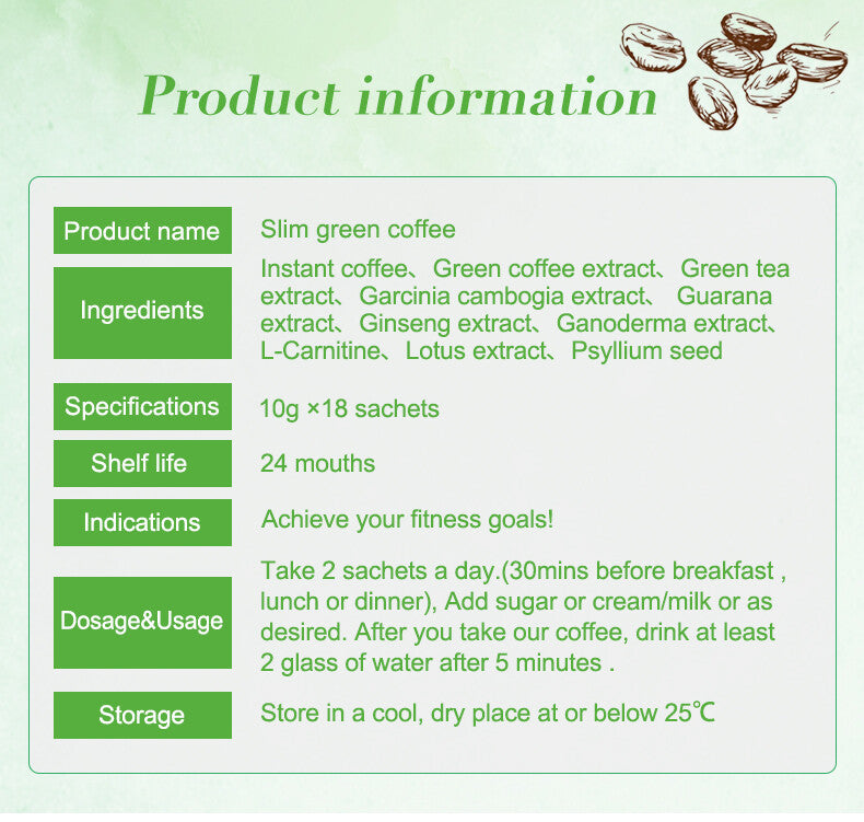Natural instant weight loss Ganoderma Slimming Coffee 10g*18
