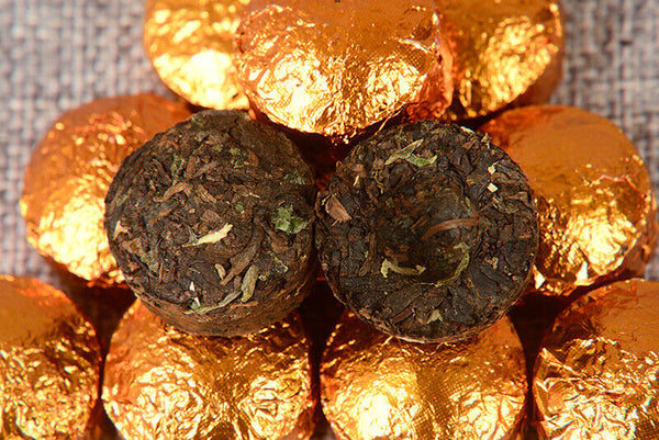 HelloYoung 15pcs/box Yunnan Nuoxiang Pu'er Ripe Tea Iron Box Nuoxiang Mini Tuo Tea