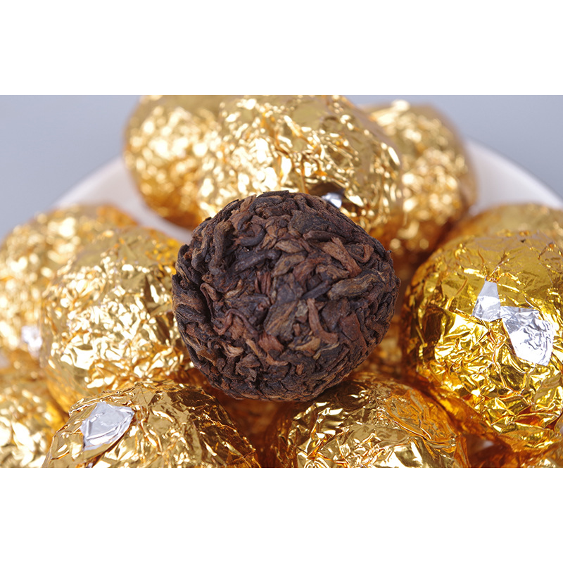 HelloYoung Dragon Pearl Ancient Tree Ripe Tea 500g Dragon Pearl Puerh Loose Tea Golden Bud