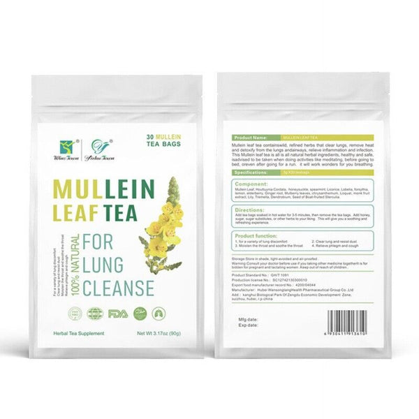 100% Natural Mullein Leaf Herbal Tea For Lung Cleansing Relief Cough Metabolism