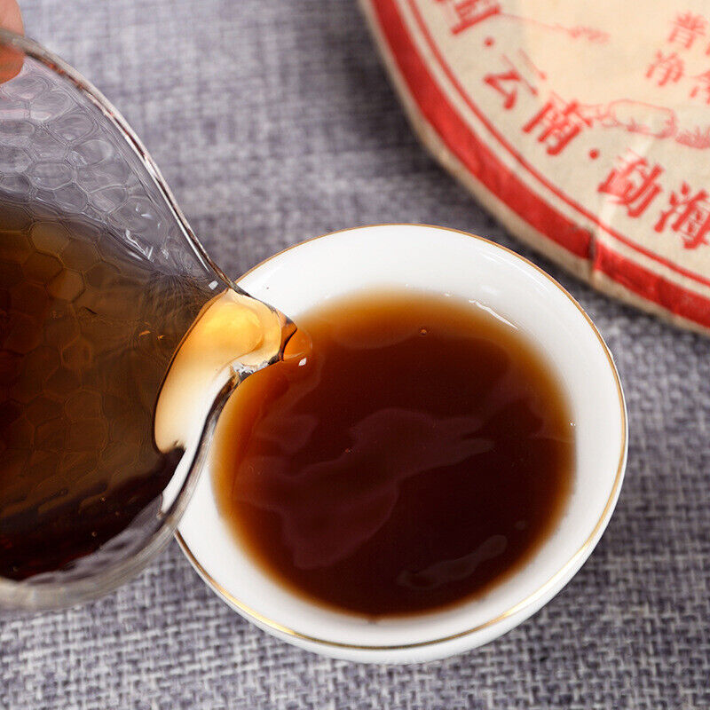 HelloYoung 357g Puerh Ripe Tea Cake Healthy Drink 357g 宫廷王熟茶饼
