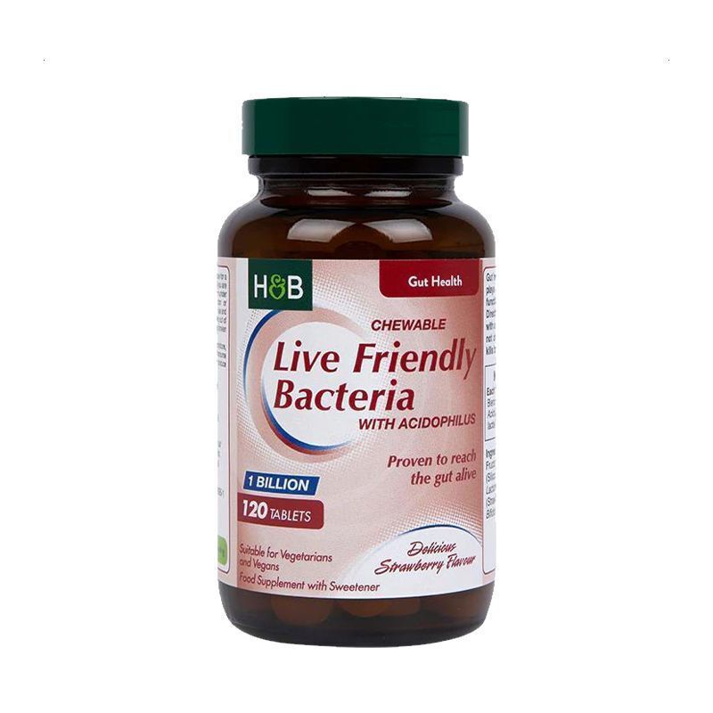 HB Herbal Probiotics Strawberry Chewing Tablets for Intestinal Care 120 Tablets Secondary image