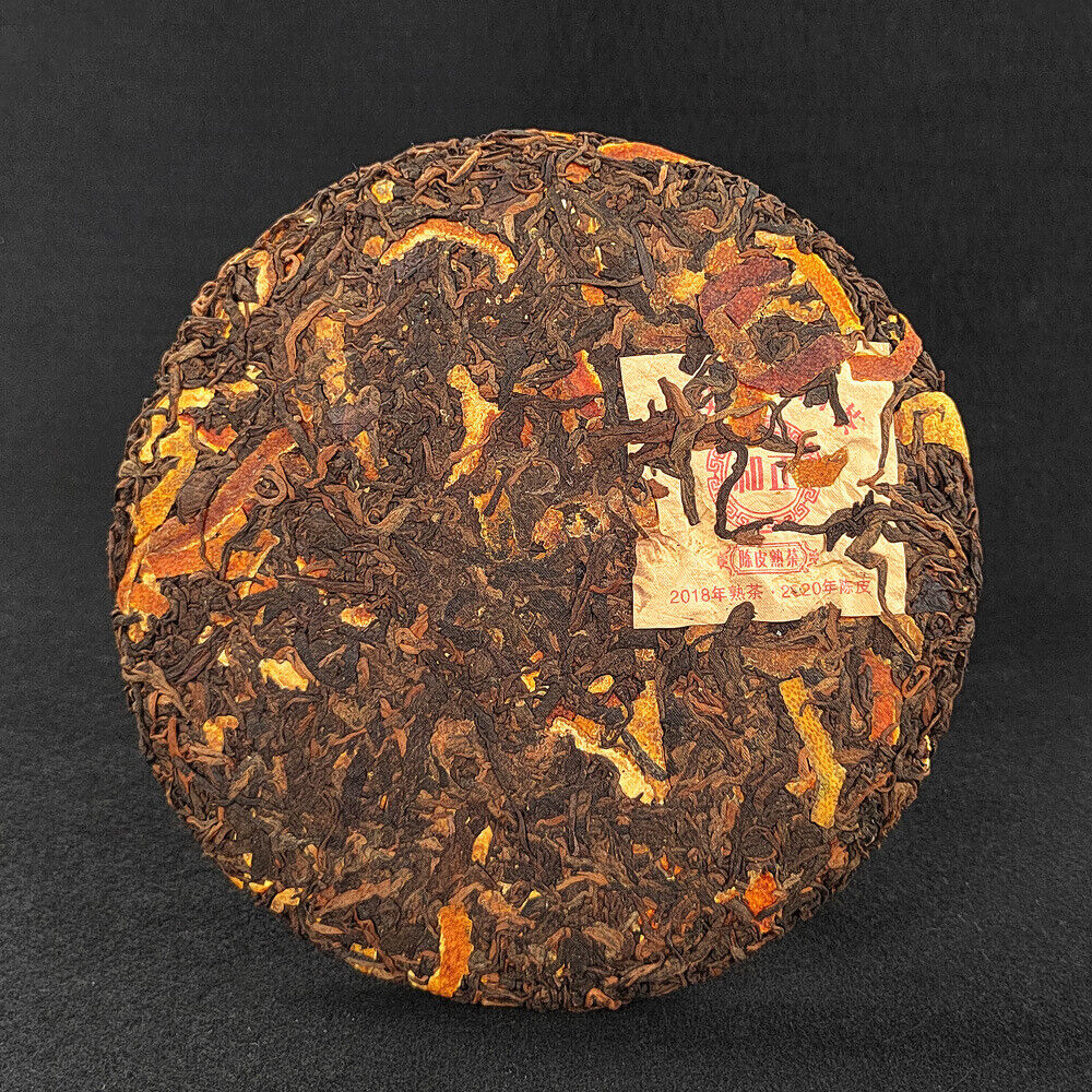HelloYoung 357g Ripe Puerh Tea Chen Pi Pu-erh Tea Cake Xiao Qing Mandarin Orange Pu Tea