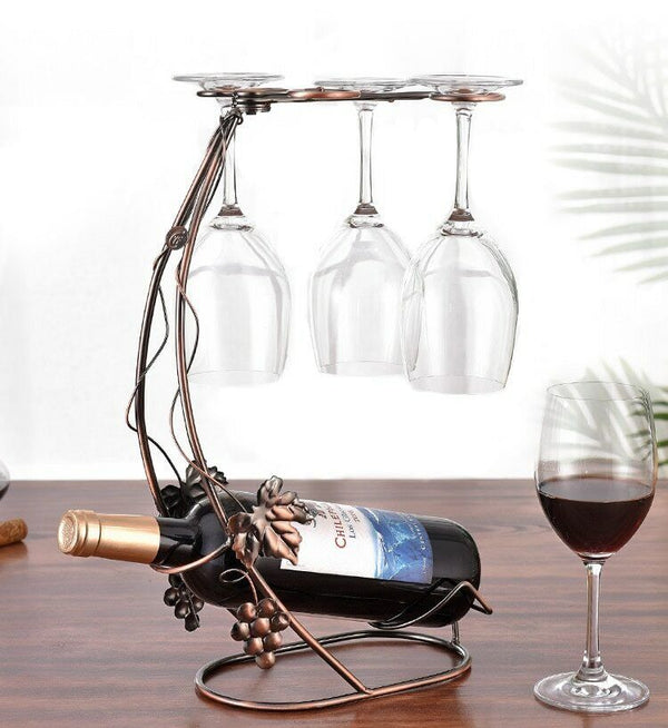 Creative Globlet Holder Wine Rack Metal Bracket Display Stand Gift Bottle Holder
