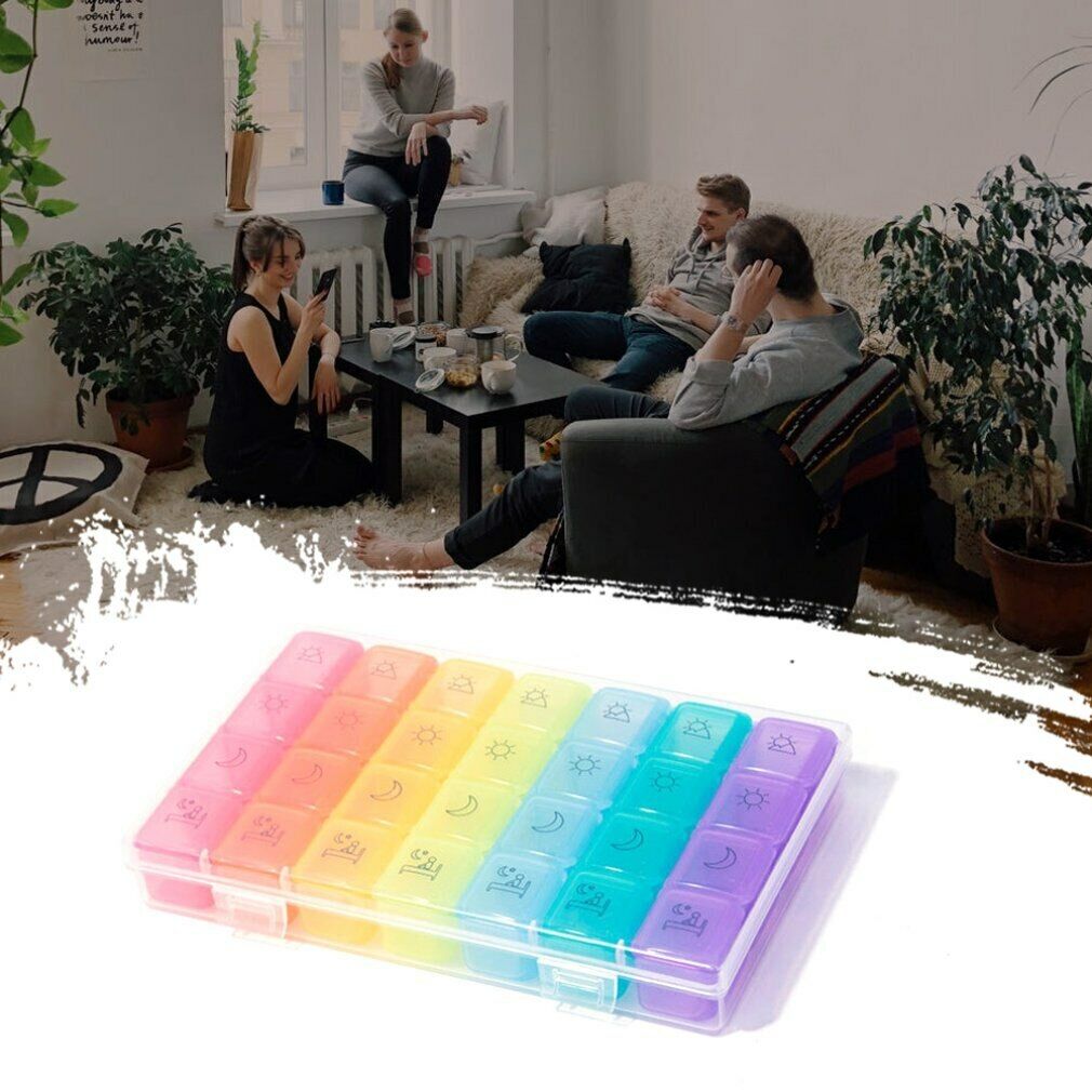28 Grid Rainbow Medicine Box One Week Pill Box Classification Medicine Holder Secondary image