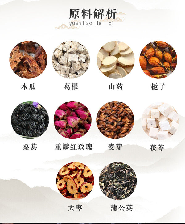 Papaya and Pueraria Tea with Rose Jujube and Barley Herbal Tea for Women
