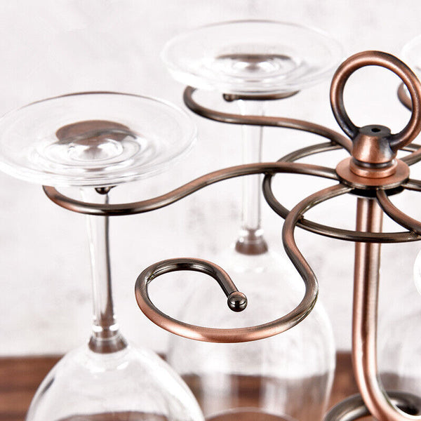 Stand Hanging Glasses Rack Bottle Holder Iron Wire Maple Leaf Hollow Wine Rack